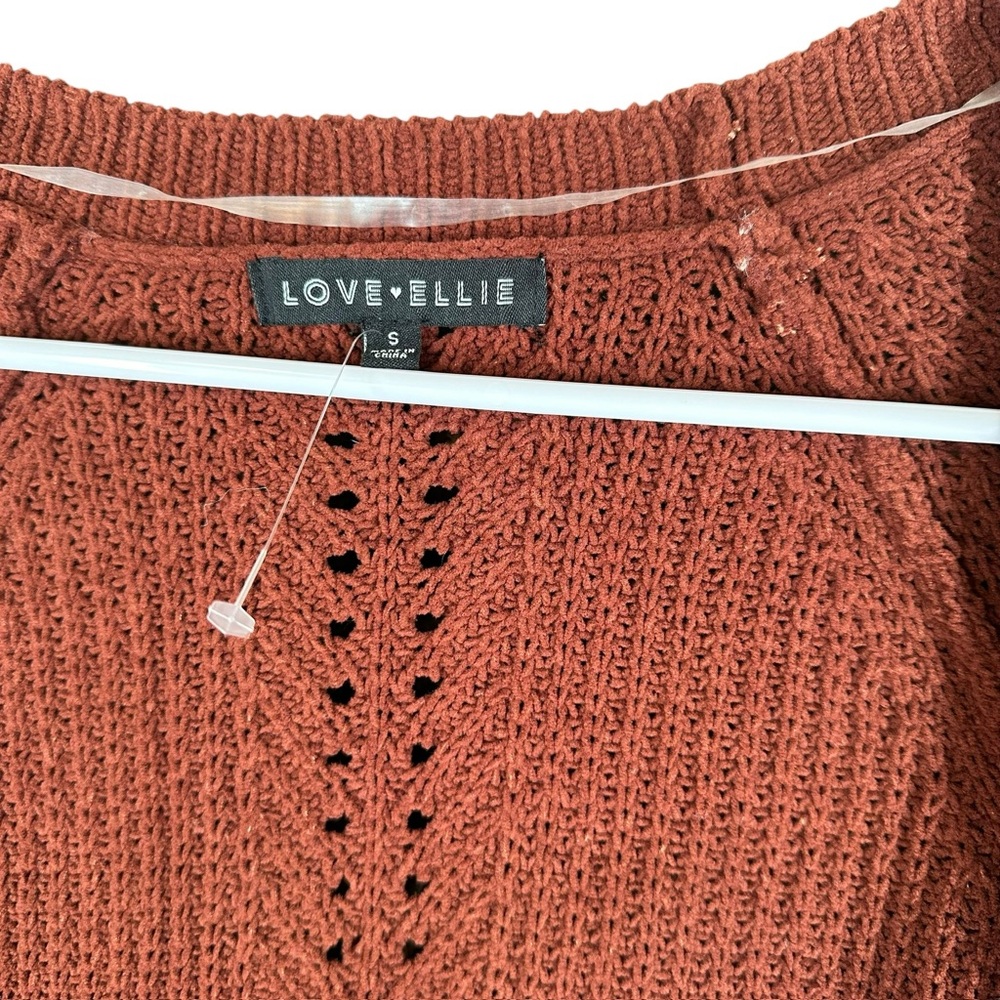 Love Ellie NWOT‎ Women’s S Small Rust Orange Open Cardigan Boho Hippie Fa… - Picture 3 of 11